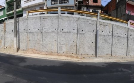 Avanço das obras do muro de contenção melhora segurança na av. Tônico Lenci