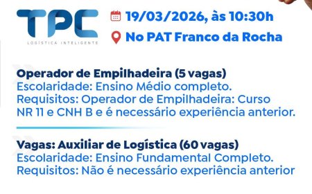 Empresa de logística disponibiliza 65 oportunidades, incluindo cargos sem exigência de experiência