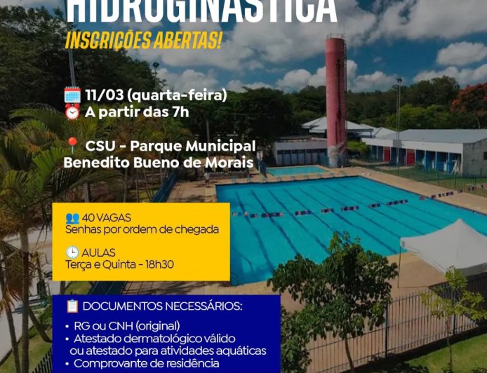 CSU abre inscrições para aulas de hidroginástica
