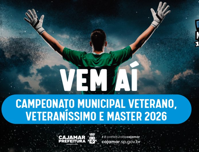 Prefeitura de Cajamar abre inscrições para o Campeonato Municipal de Futebol nas categorias Veterano, Veteraníssimo e Master