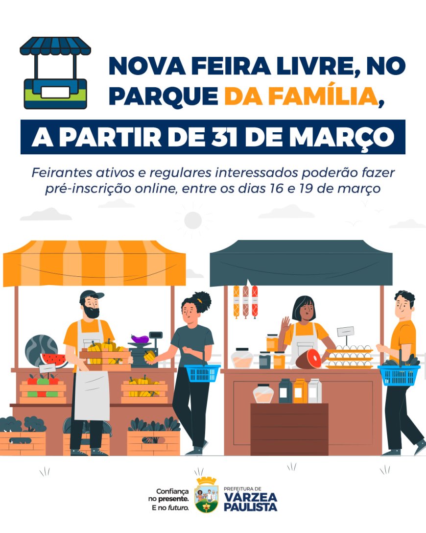 Saiba como trabalhar na nova feira livre de Várzea Paulista, no Parque da Família