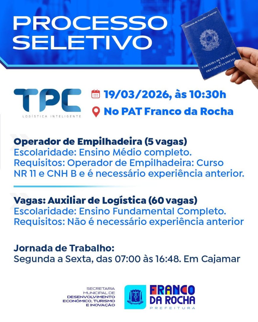 Empresa de logística disponibiliza 65 oportunidades, incluindo cargos sem exigência de experiência