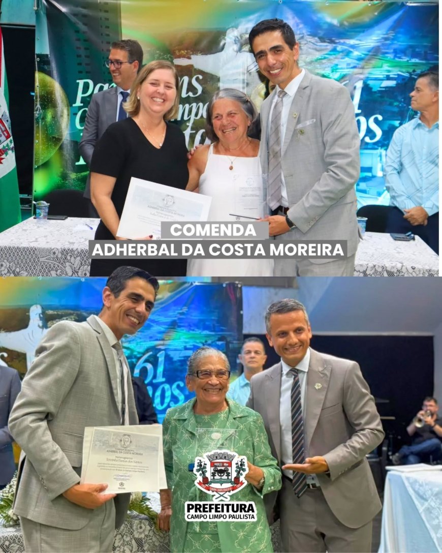 Campo Limpo Paulista celebra 61 anos com entrega da Comenda Adherbal da Costa Moreira
