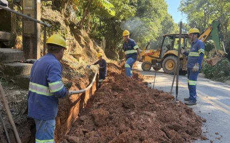 Obra no Caxambu integra programa da DAE para levar água a todas as famílias da cidade