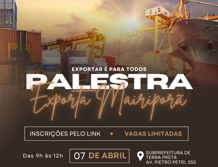 Mairiporã promove encontro gratuito para capacitar empresas locais para exportação