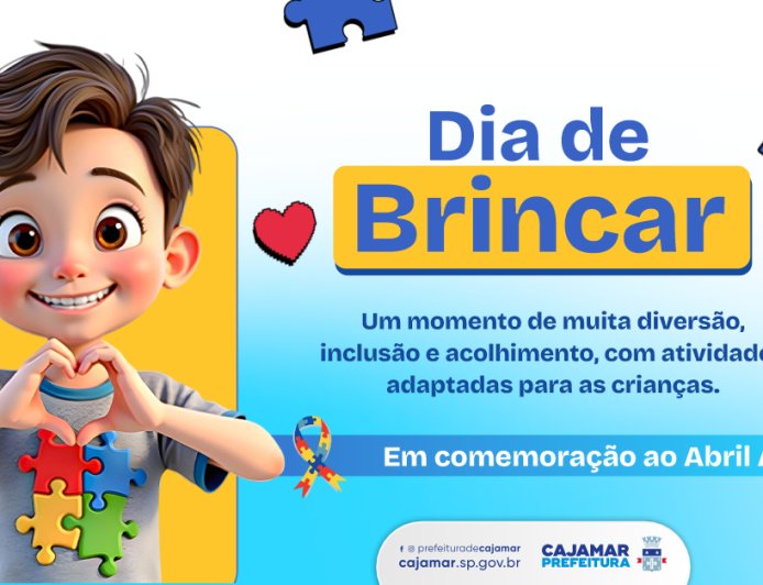 Prefeitura de Cajamar promove “Dia de Brincar” com foco na conscientização sobre o autismo