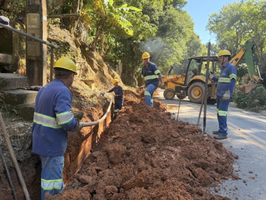 Obra no Caxambu integra programa da DAE para levar água a todas as famílias da cidade