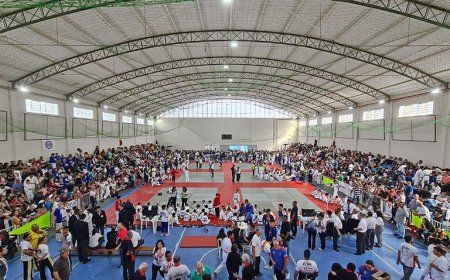 Atletas das aulas gratuitas da Prefeitura de Jarinu participam de torneio de judô regional no Ginásio de Esportes