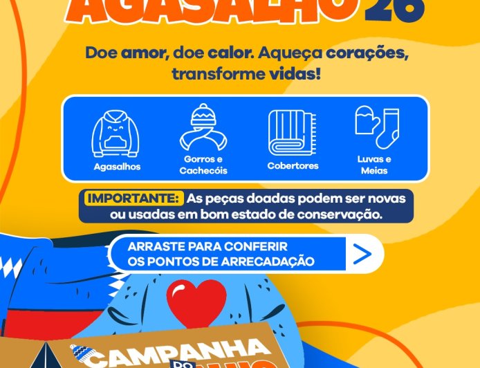 Caieiras se mobiliza para a Campanha do Agasalho 2026; há diversos pontos de arrecadação pela cidade
