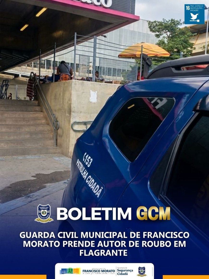 Guarda Civil Municipal de Francisco Morato prende autor de roubo em flagrante