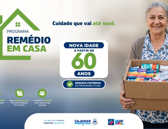 Programa Remédio em Casa agora atende idosos a partir de 60 anos em Cajamar