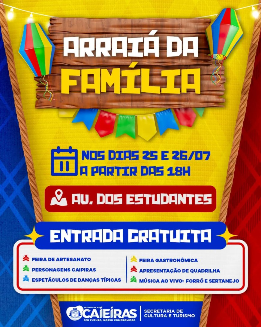 O clima de festa julina vai tomar conta de Caieiras