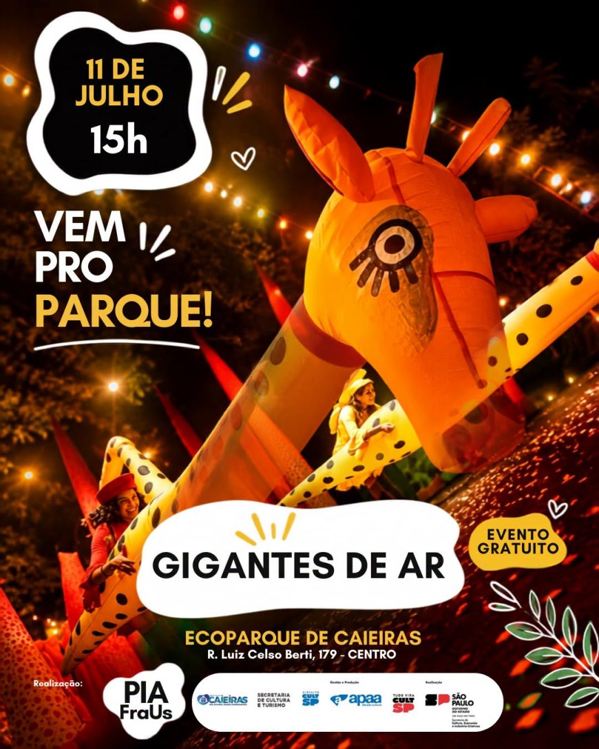 A Prefeitura de Caieiras tem o prazer de convidar você para um espetáculo inesquecível