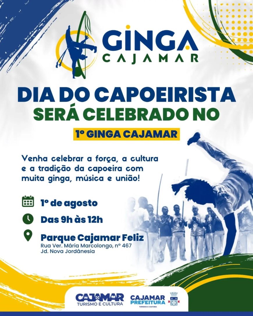 Dia do Capoeirista é celebrado com o 1º Ginga Cajamar no Parque Cajamar Feliz