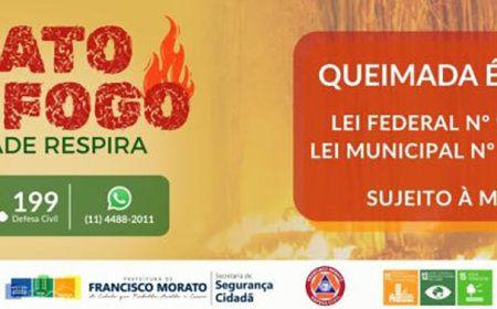 Defesa civil de Morato alerta para o perigo das queimadas