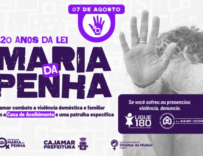 Lei Maria da Penha completa 20 anos e reforça a importância da proteção às mulheres em Cajamar