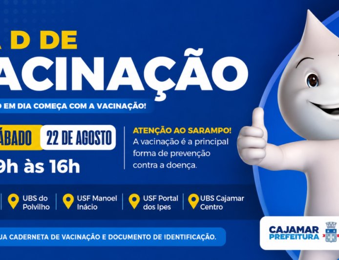 Dia D de Vacinação reforça proteção e atualização da caderneta vacinal, inclusive o Sarampo