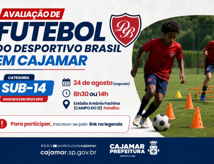 Desportivo Brasil realiza avaliação de futebol para atletas Sub-14 em Cajamar