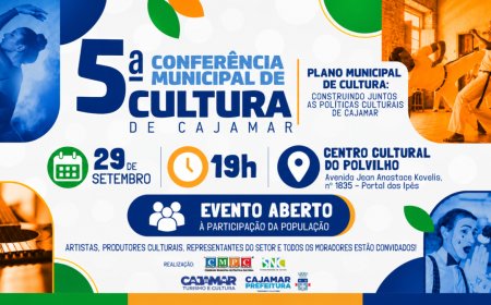 5ª Conferência Municipal de Cultura de Cajamar será realizada no dia 29 de setembro