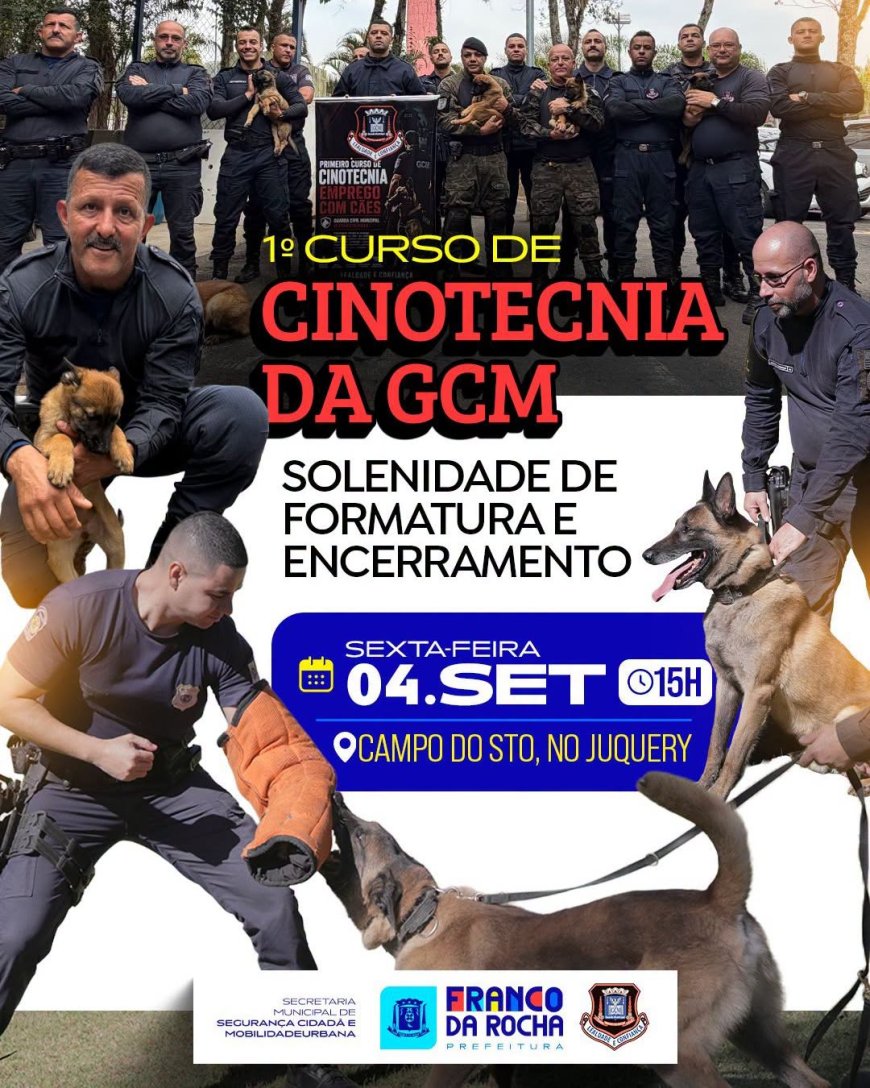 GCM de Franco da Rocha realiza formatura do 1º Curso de Cinotecnia