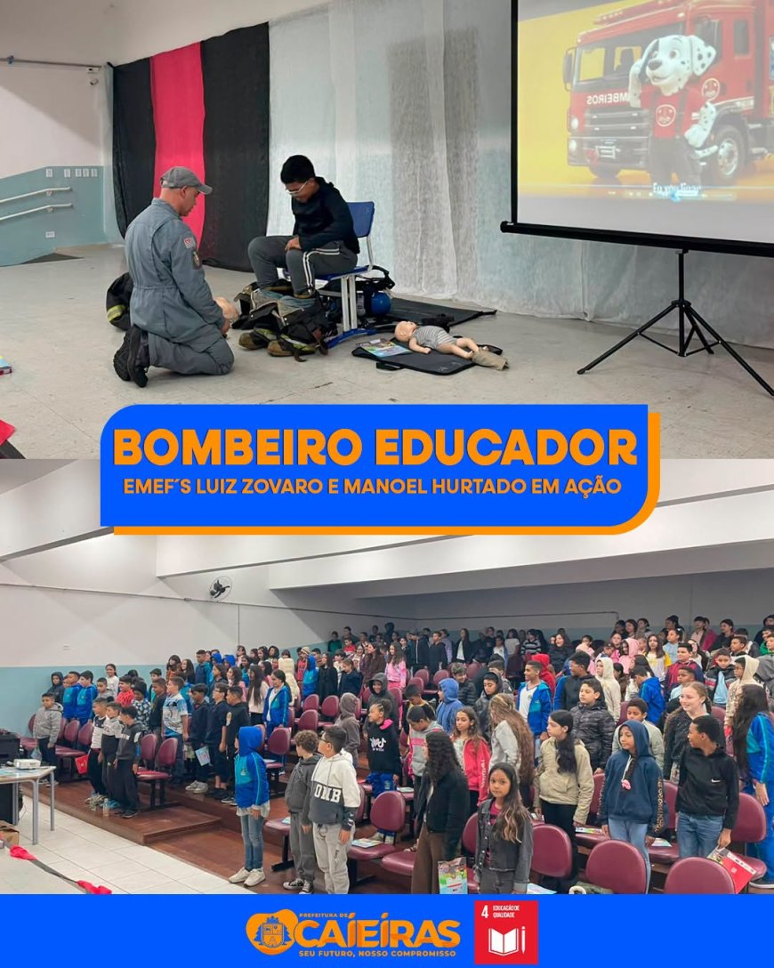Projeto Bombeiro Educador leva orientações sobre segurança aos alunos de Caieiras
