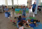 Biblioteca de Jordanésia promove ação de sustentabilidade com crianças e incentiva a reciclagem de tampinhas