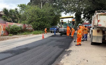 Pavimentação da Avenida Tasso Pinheiro, no Terra Nova, entra na reta final e avança na recuperação da via