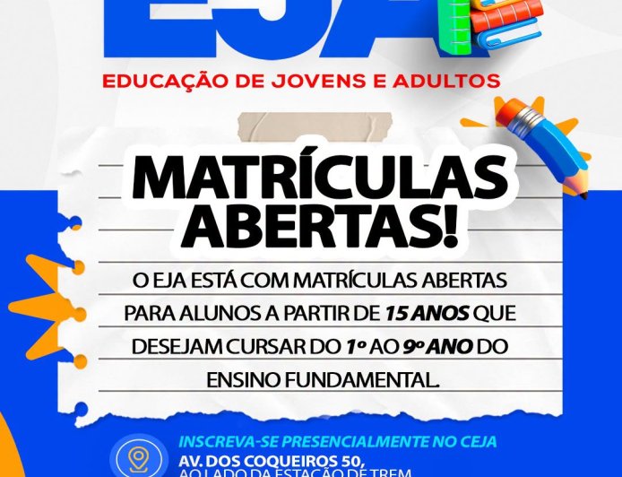 Franco da Rocha abre matrículas para a Educação de Jovens e Adultos