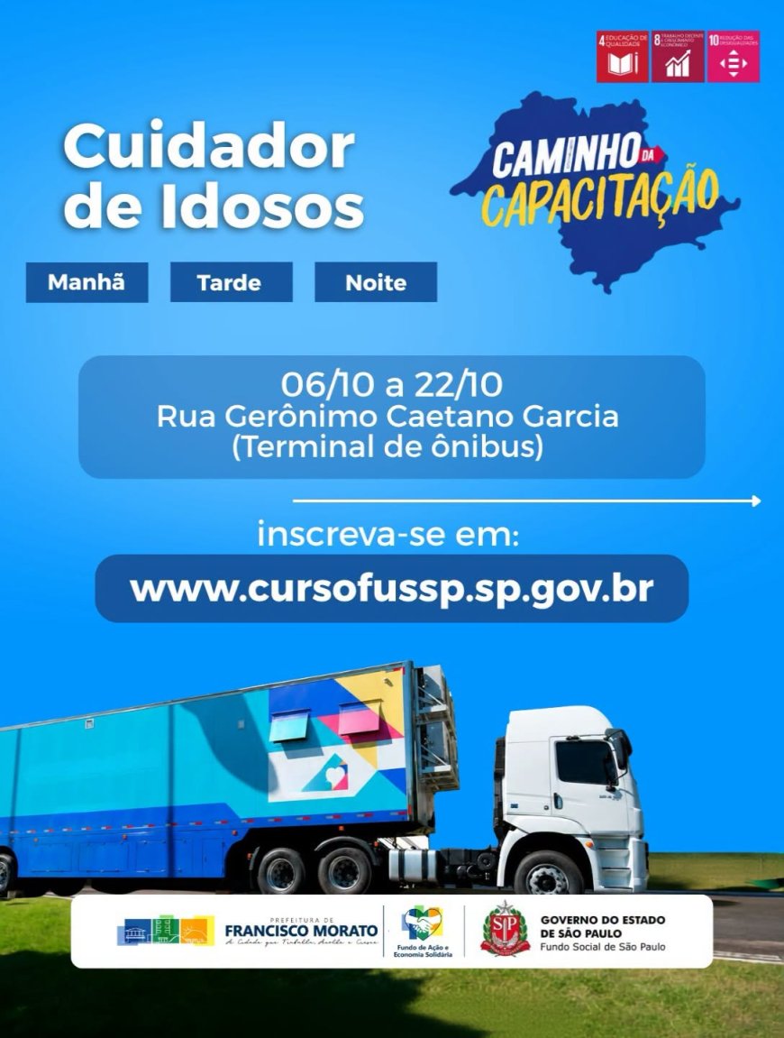 Francisco Morato oferece curso gratuito de Cuidador de Idosos
